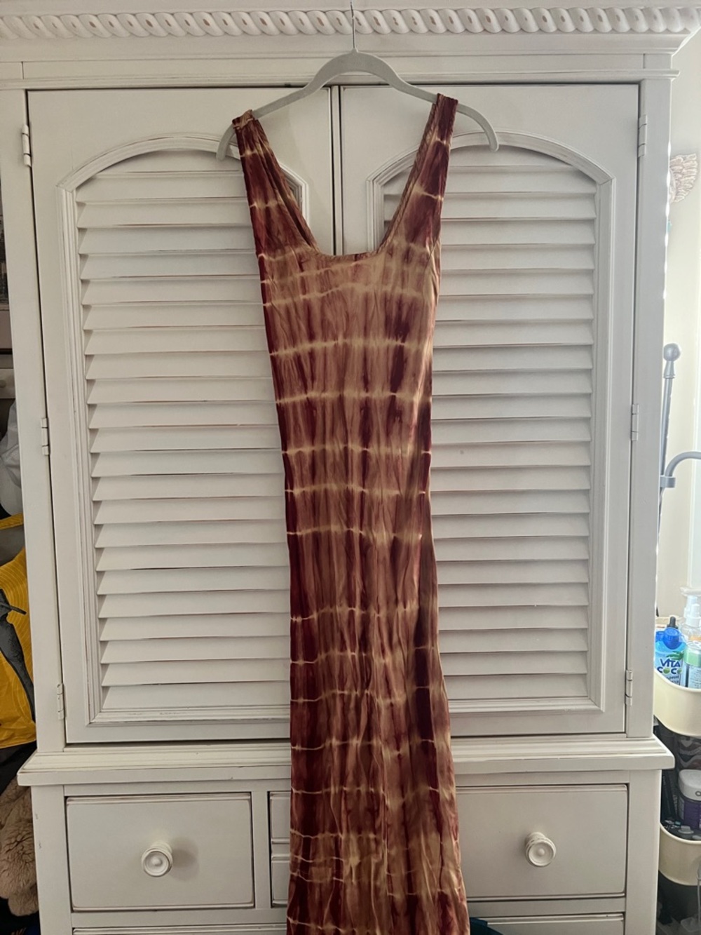 Cali by Cali Dreaming Satin Sleeveless Tie-Dye Maxi Dress